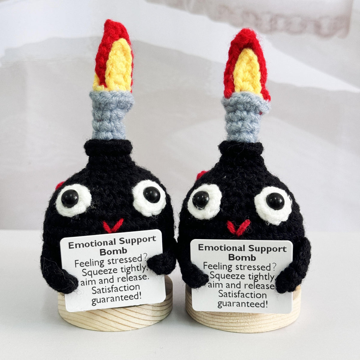 Handmade Crochet F-Bomb With Base
